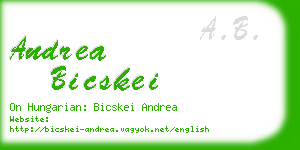 andrea bicskei business card